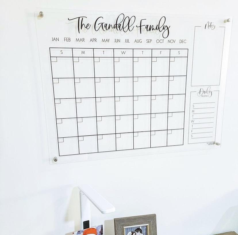 23"x17" Acrylic Calendar