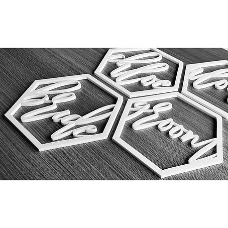 GEOMETRIC PLACE CARDS (BRIDE + GROOM)