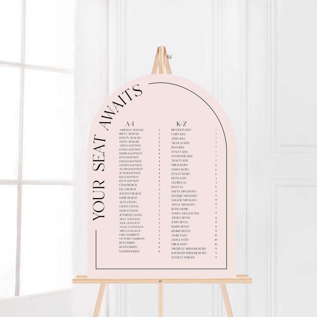 Modern Arch Seating Chart