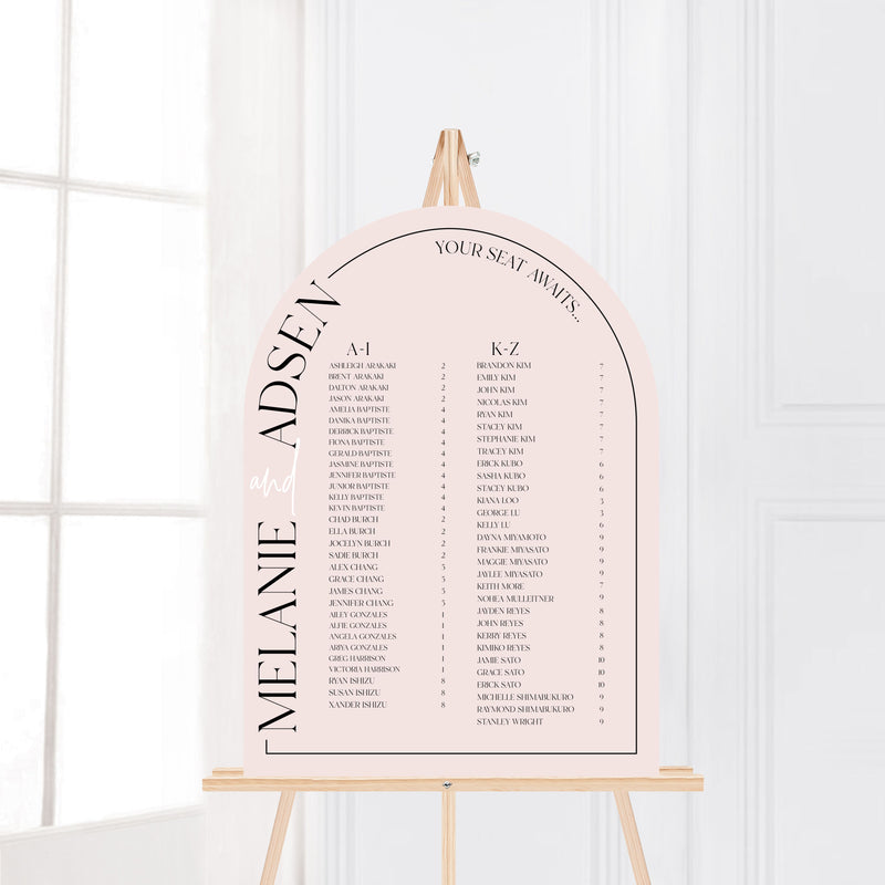 Modern Arch Seating Chart