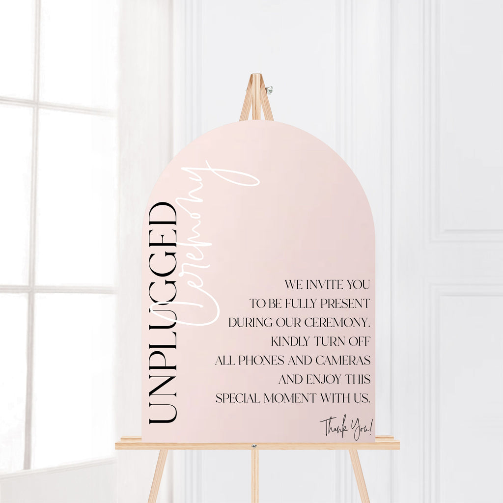 Mirrored Unplugged Ceremony Arch Sign