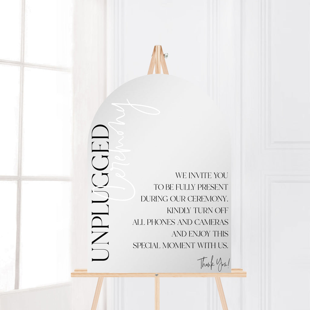 Mirrored Unplugged Ceremony Arch Sign