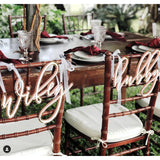 "HUBBY + WIFEY" CHAIR SIGNS